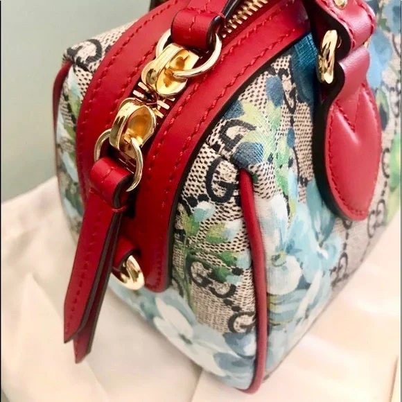 ❌SOLD❌ Gucci Blue Blooms Mini Boston Bag - Picture 8 of 10